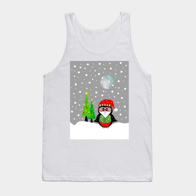 FESTIVE Christmas Penguin. Tank Top by SartorisArt1